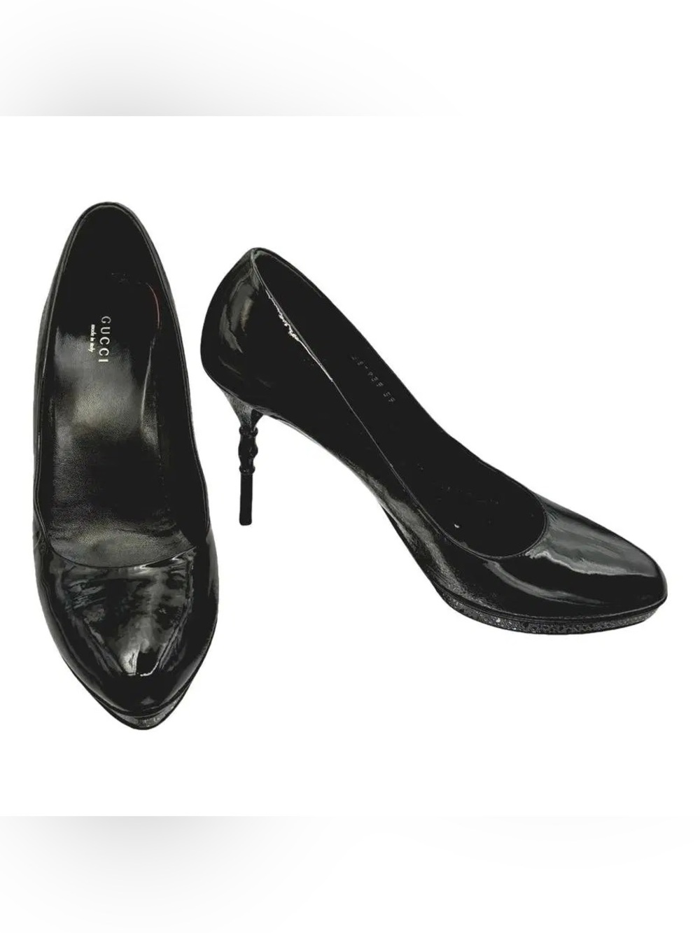 Gucci Kristen Bamboo Leather Platform Pumps size 39
